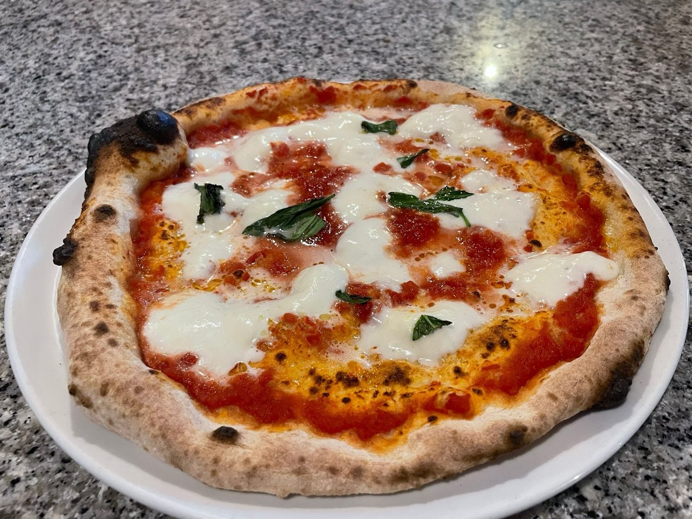 Pizza margherita cotta nel forno di Al Teatro